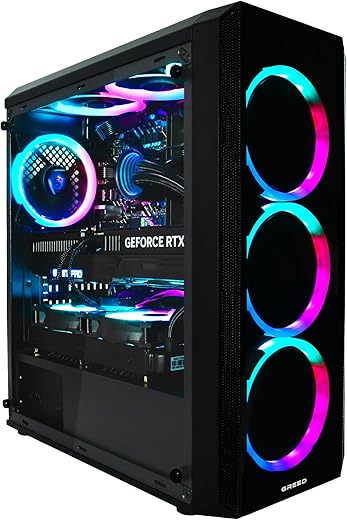 Greed® MK2 Pro – High End Gaming PC – AMD Ryzen 7 5700X + Nvidia Geforce RTX 4070 12 GB – Ultra Schneller RGB Computer + 4K Raytracing Rechner mit…