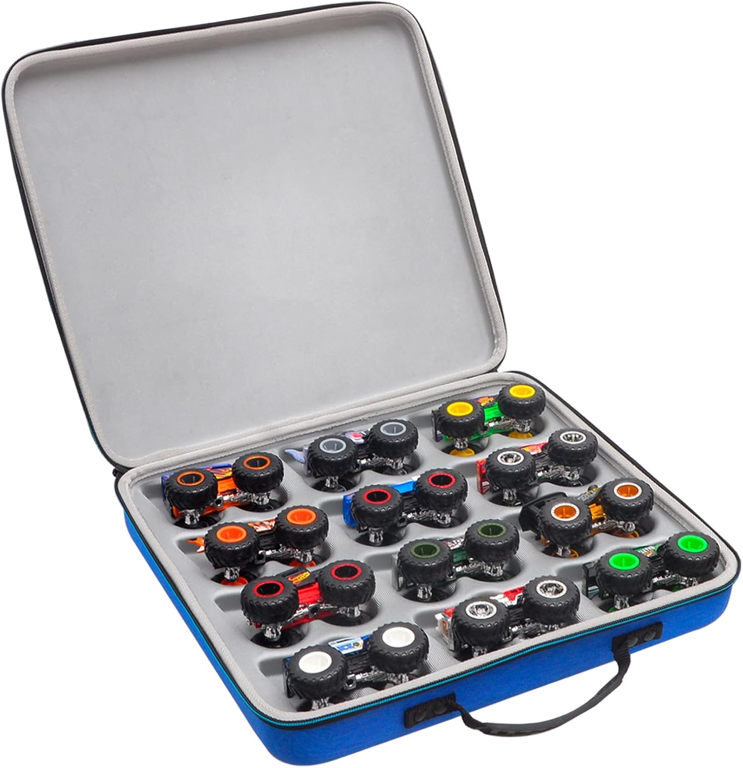 Hard EVA Storage Case for HOT Wheels Monster Trucks,Monster Jam 1:64 Scale Die-Cast Ultimate Chaos 12 Pack Vehicles（CASE ONLY