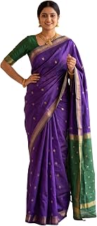 AKHILAM Women's Pure Soft Spun Cotton Lichi Silk Saree For Women With Attach Unstitch Blouse Piece Price In India