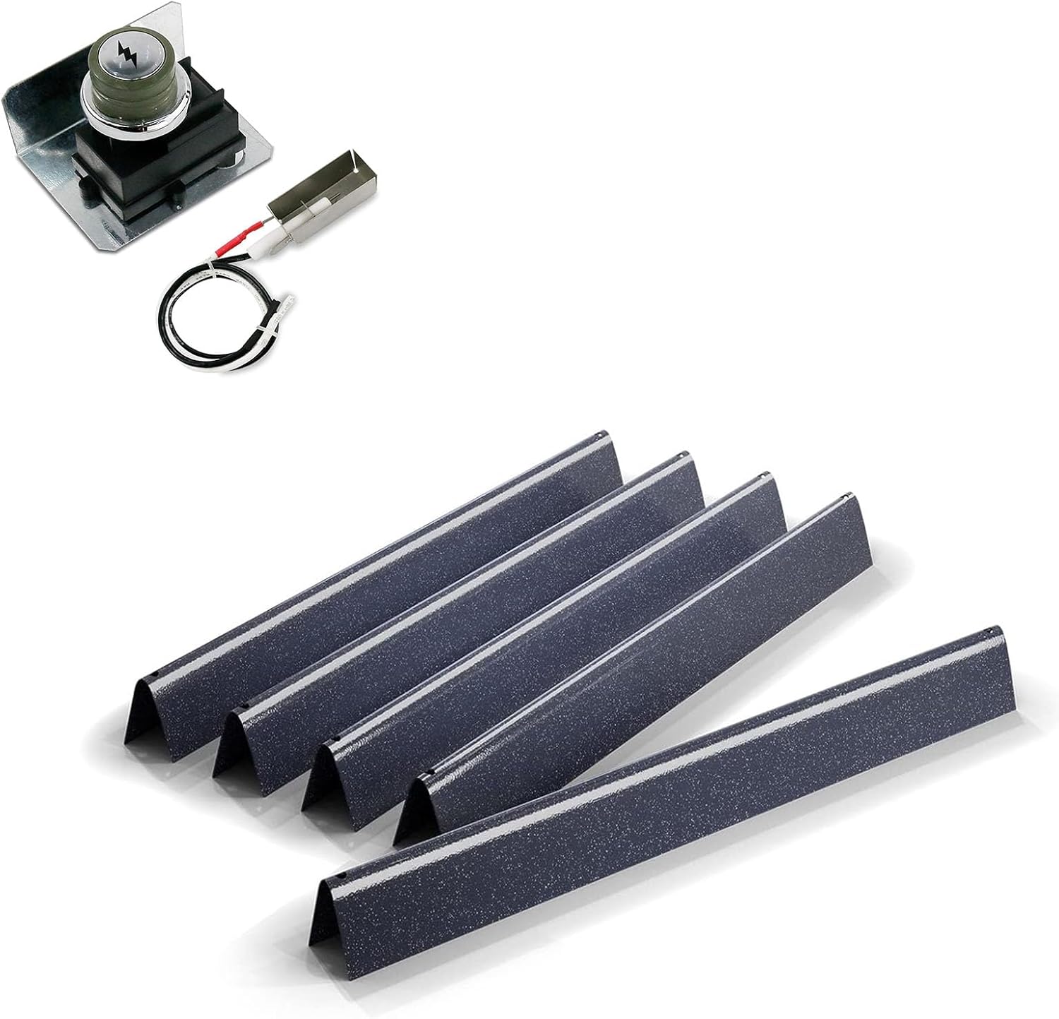 QuliMetal 67726 Igniter Kit and 24.5 Inch Flavorizer Bars for Weber Genesis 300 Series Grills with Side Controls Knobs