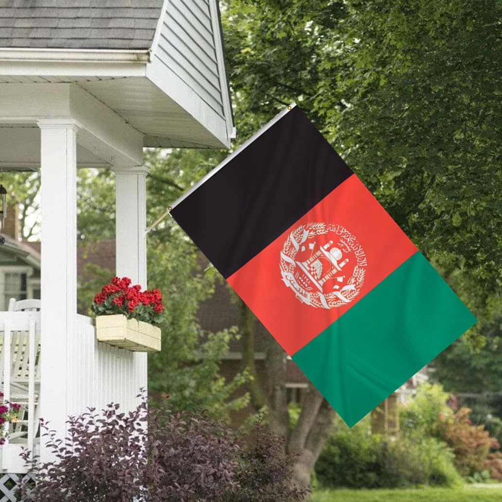 Afghanistan Flag 6x10FT,Heavy Duty 100D Polyester,Vivid Colors,Afghan Flags with 2 Brass Grommets for Indoor Outdoor. (6x10)