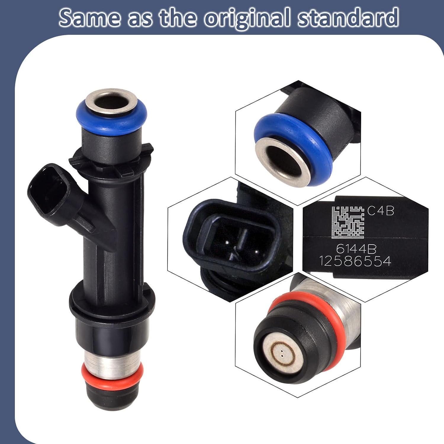 12586554 GM-GA1-Engine 3.4L Fuel Injectors,Compatible with/Chevy 3.4 Impala Monte Carlo 2000-2005,Compatible with/Chevy 3.1 Malibu Lumina 2001-2003, |2 Holes| |Set of 6|