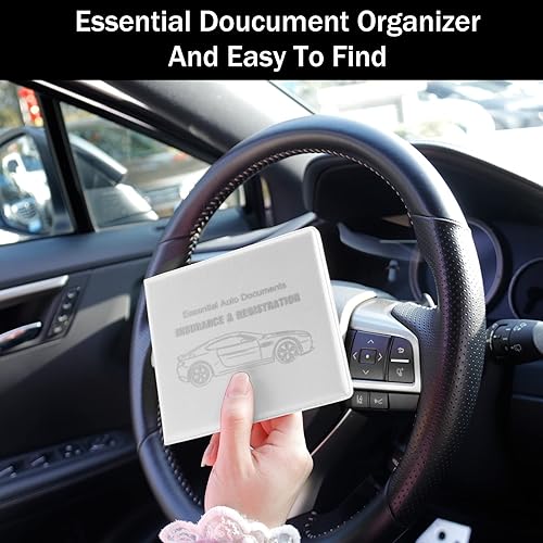 Miniatura 5 de UYYE - Tarjetero para registro y seguro de automóvil, organizador de guantera de vehículo, accesorios de auto de interior para documentos, tarjetas,