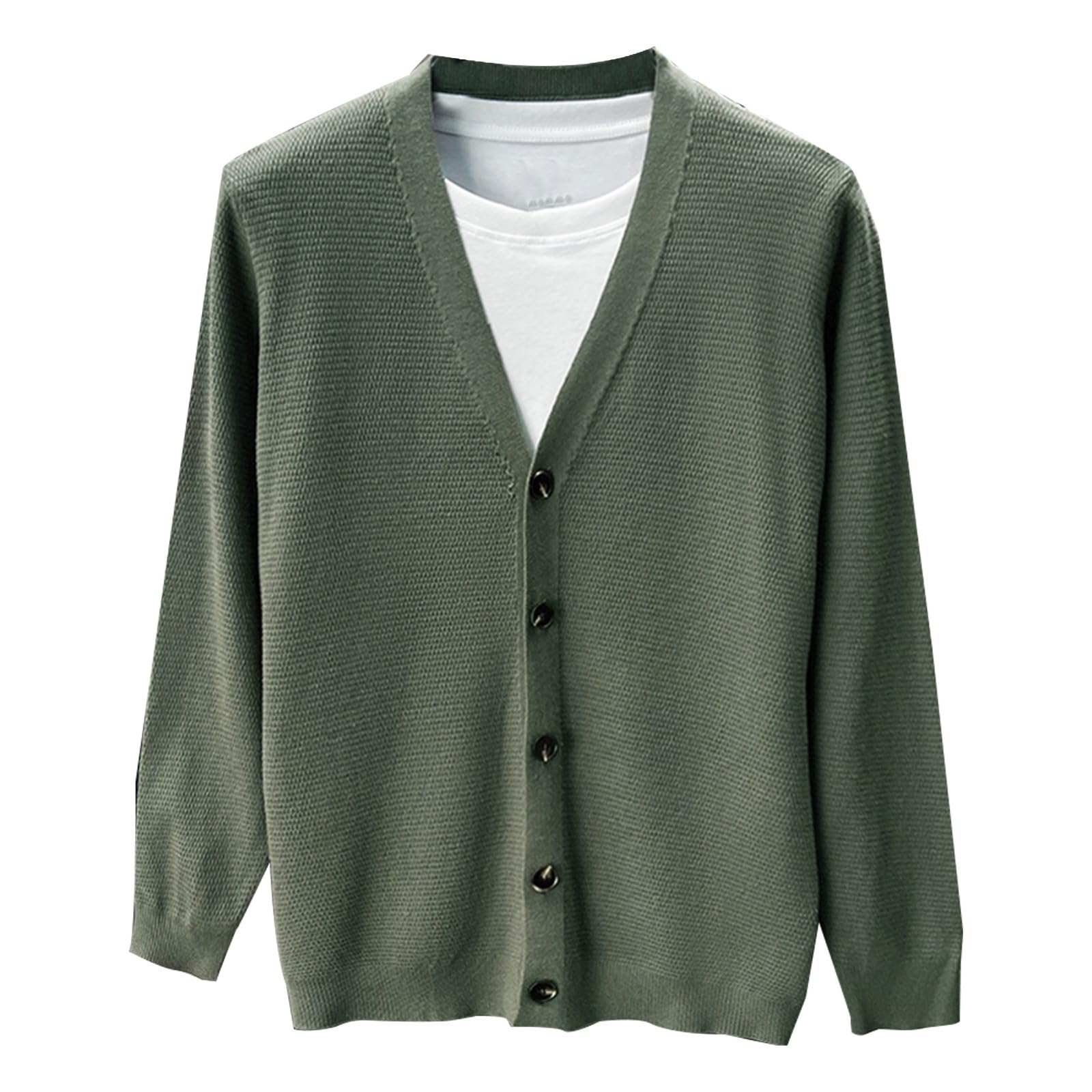 Genérico Cardigan Punto Hombre, Botones Chaqueta Hombre Cuello V Cierre De Botones Y Bolsillos para Chaqueta Primavera Y Otoño Cómodo Suave Abrigo Casual Moda para La Moda Diaria Y Comodidad