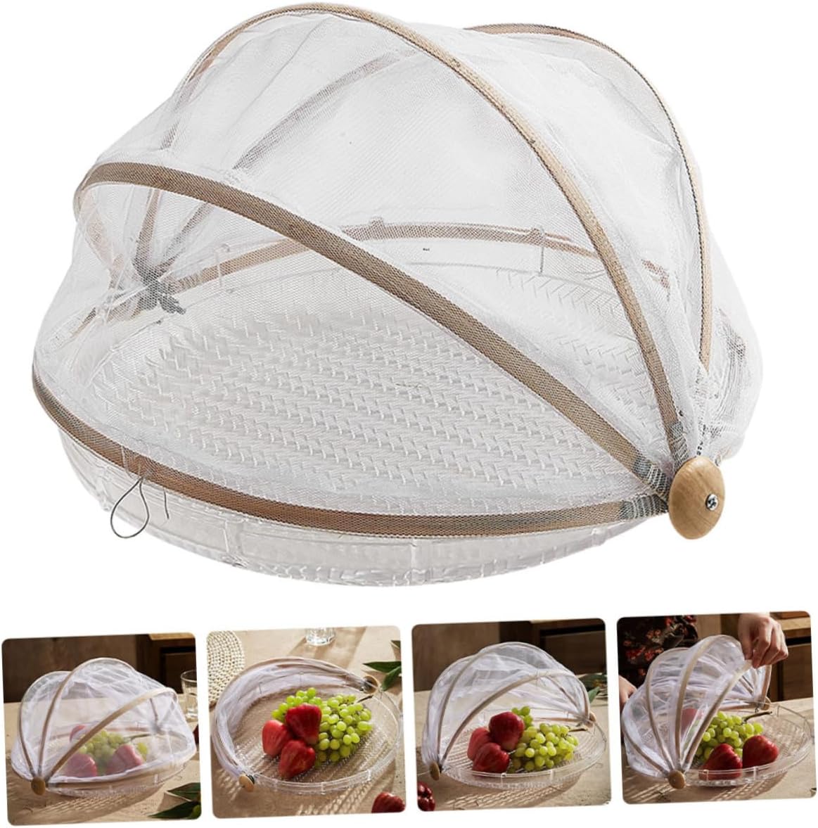 Bread Basket Tray Picnic Covers Drying Food Cover Serving Baskets Bamboo Craftwork