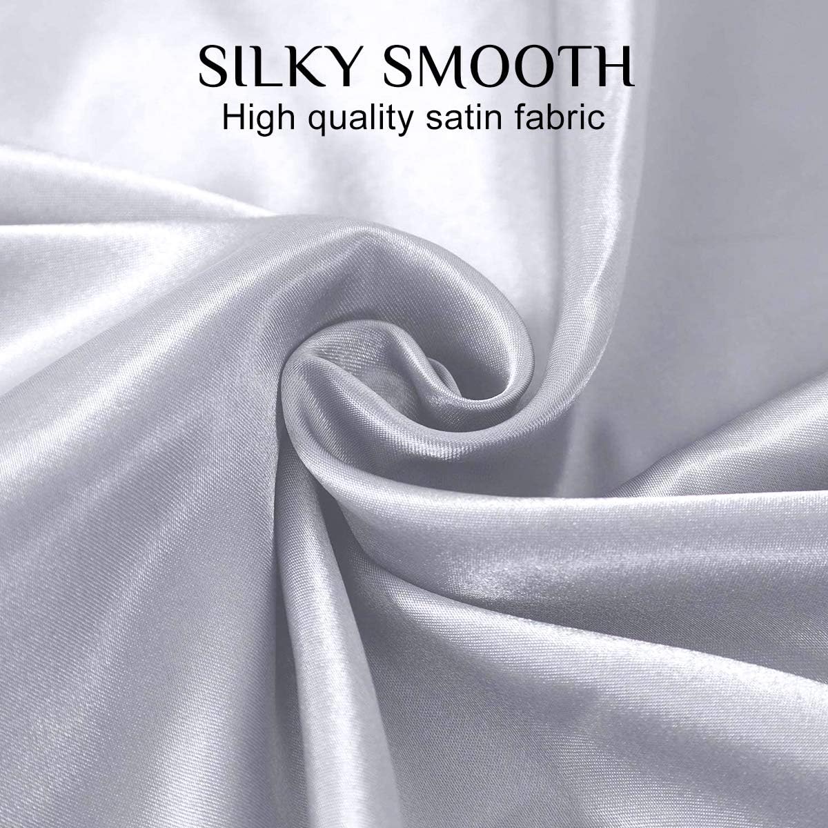 Satin Pillowcase King Size 2 Pack (Silver Grey, 20x40 inches ), ONME Slip Cooling Silky Satin Pillow Covers for Hair and Skin, Lightweight Soft Microfiber Pillowcases with Envelope Closure