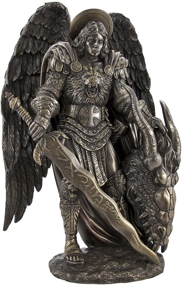 Pacific Giftware Saint Michael Slaying The Evil Dragon Mighty Warrior and Protector San Miguel Statue (10 inch)