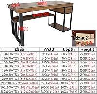 Vista 3 de Escritorio de computadora de madera maciza de metal para oficina en casa con soporte y cajón de CPU, escritorio de PC, estación de trabajo