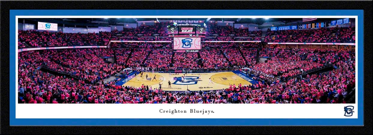 Creighton Bluejays Basketball - 41.5x15-inch Single Mat, Select Framed Picture by Blakeway Panoramas