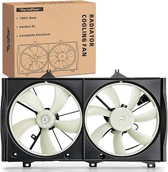 PartsFlow Radiator Cooling Fan Assembly لعام 2007 2008 2009 Toyota Camry Black 621-014