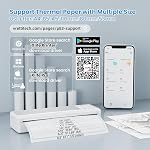 vretti P83 Portable Thermal Printer, Wireless Bluetooth Printer with 1 Rolls Paper Compatible with Phone & Laptop, for Business, Office, Home, Travel, Inkless Printer Supports 8.5" x 11" US, Black