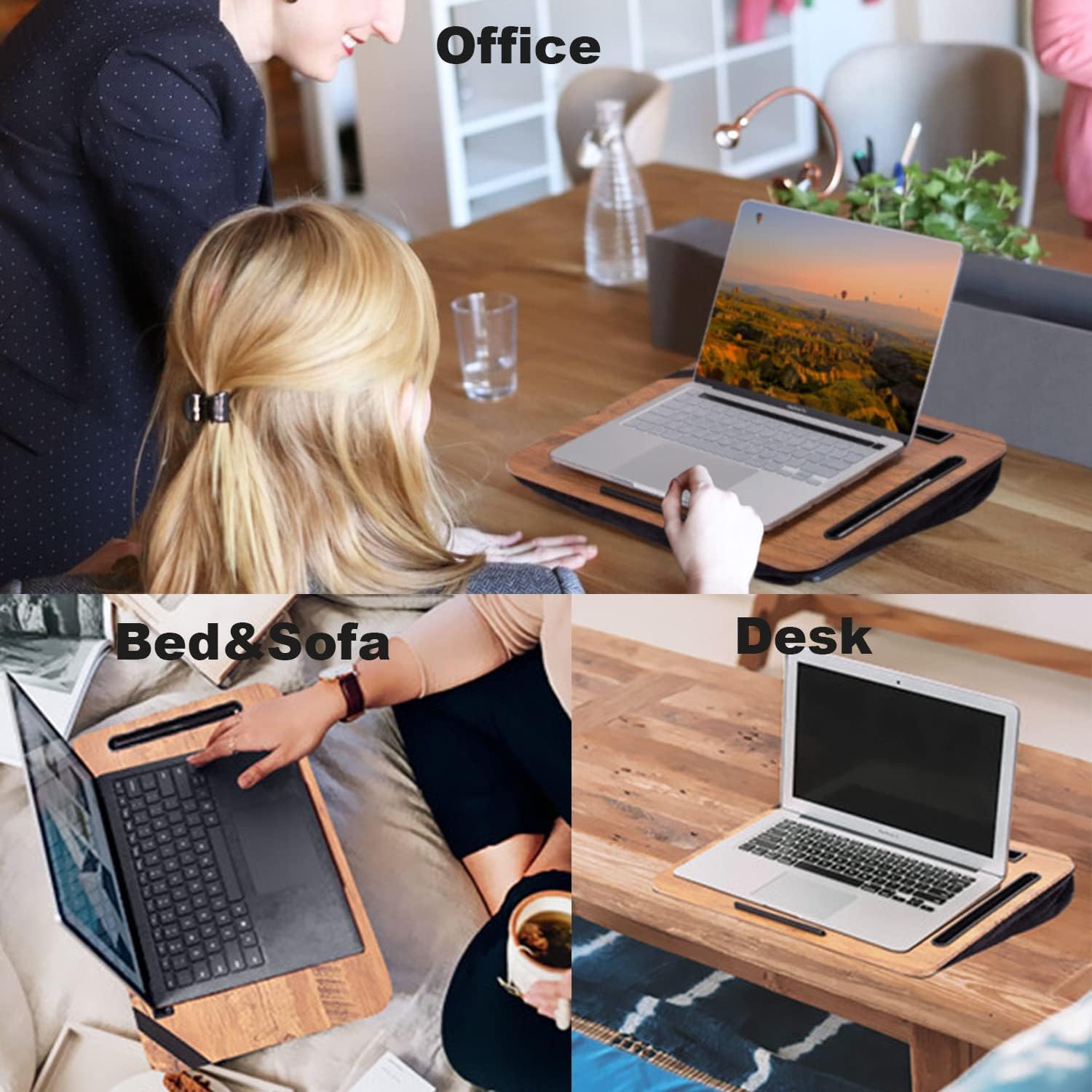 His Lordship LAP TRAY Gama Vintage: Cojín De Bolsa De Frijoles De Alta Calidad, Desayuno En La Cama, Bandeja De Almohada Para La Cena De TV, Escritorio Para Computadora Portátil