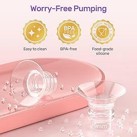Nuliie 8PCS Silicone Flanges Insert Replacement Kit, Flange Sizing Kit 14/16/18/20mm for 24mm Flange/Shield Breast Pumps, Pumping Essential Kit for Moms