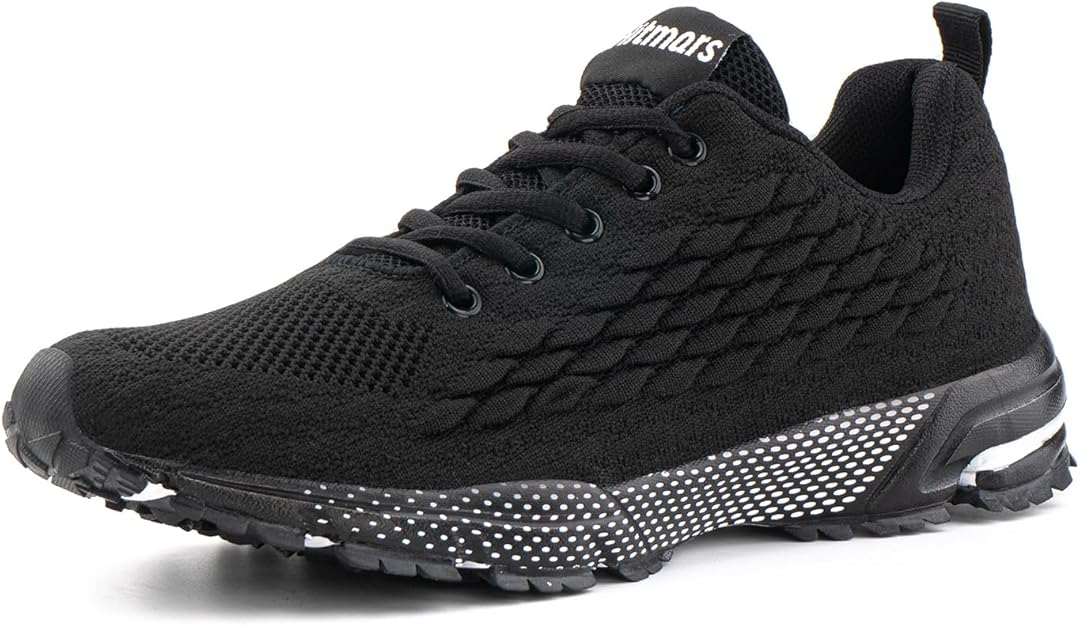 Hitmars Chaussure Running Homme Femme Basket Course Sport Tennis Fitness Gym Outdoor Respirant Confortables Casual Sneakers Schwarz 36-48EU