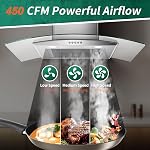 Range Hood 30 Inch, Tieasy Wall Mount Kitchen Hood with Ducted/Ductless Convertible Duct, Stainless Steel Chimney and Baffle Filter, 3-Speed Push Button, LED Lights
