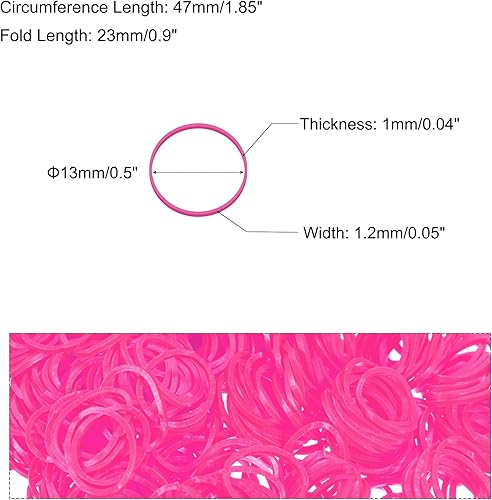Miniatura 2 de MECCANIXITY Banda de goma elástica rosa de 0.5 pulgadas de diámetro con clips en S para oficina en casa, paquete de 600