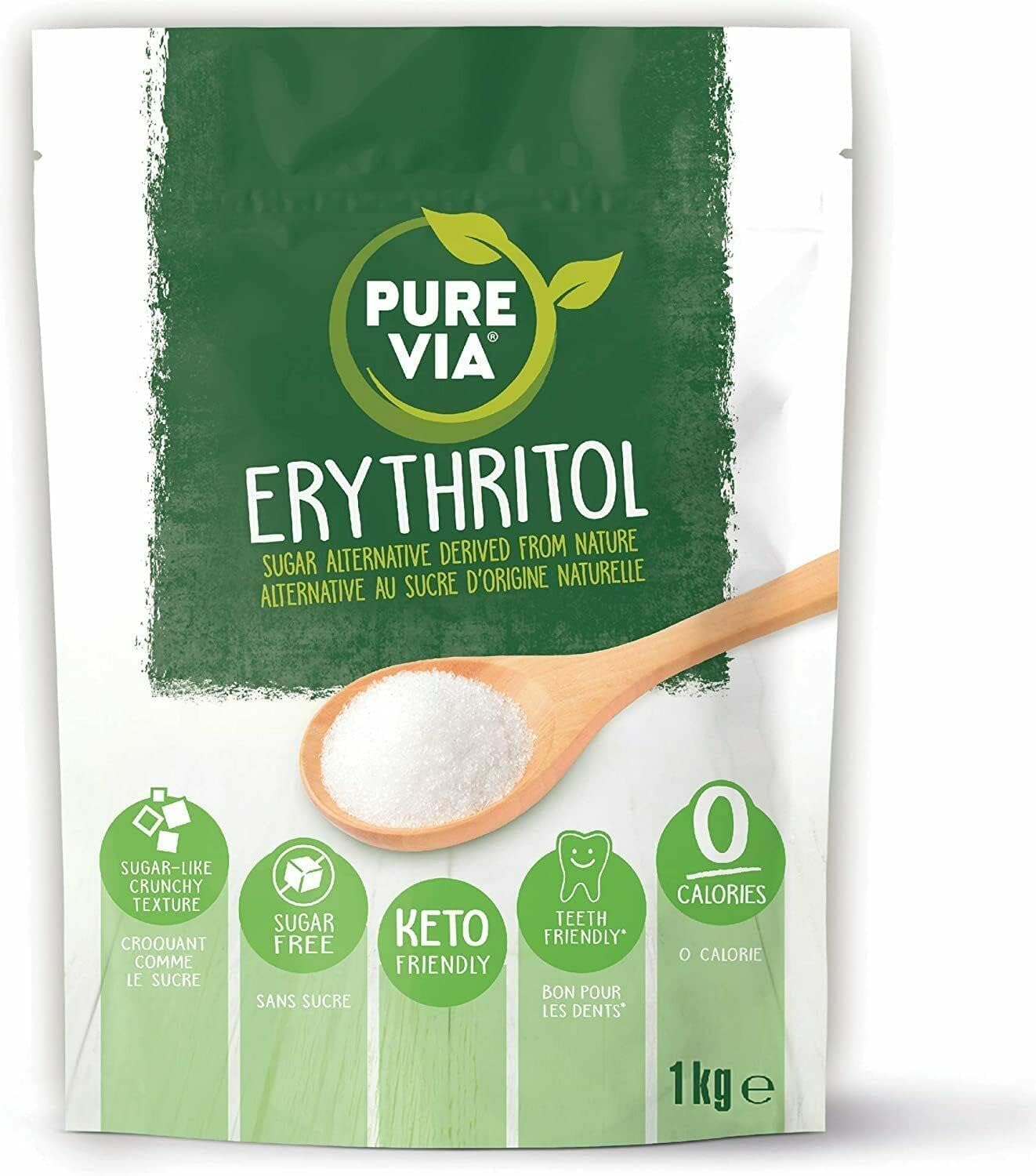 Erythritol 1kg, Zero Calorie & Keto Friendly Sugar Alternative granulated, Non-GMO Certified