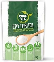 Pure Via Erythritol 1kg, Zero Calorie & Keto Friendly Sugar Alternative granulated, Non-GMO Certified