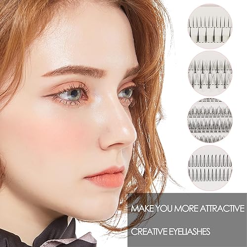 Miniatura 3 de DAGEDA Extensión de pestañas de volumen DIY 340 unidades pestañas individuales racimos naturales pestañas reutilizables pestañas individuales