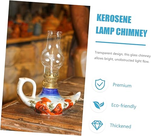 Miniatura 9 de Lámpara de chimenea pantalla de lámpara para lámparas de mesa, vintage globo vintage, pantalla de vidrio transparente, pantalla de lámpara de