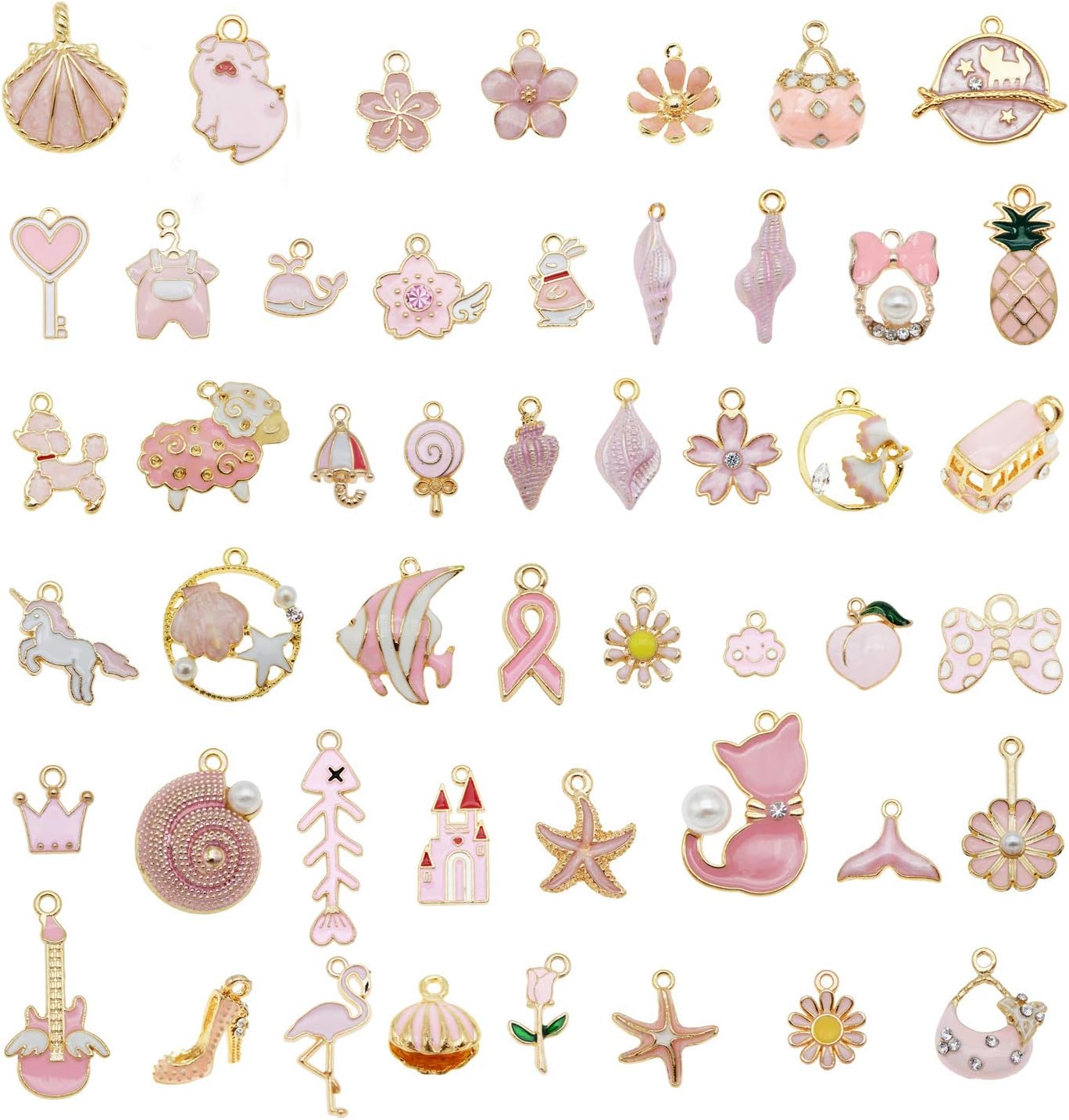 30pcs Mixed Enamel Charms Pendants for Jewelry Making Bulk lot Necklace Earrings Bracelet Craft Findings