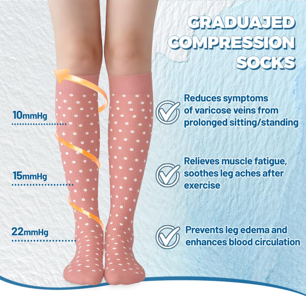 flintronic 2/3/6 Pares Calcetines de Compresion, Calcetines Compresion Running 15-20mmHg, Medias de compresion para Enfermera, Atletismo, Running, Ciclismo, Viajar