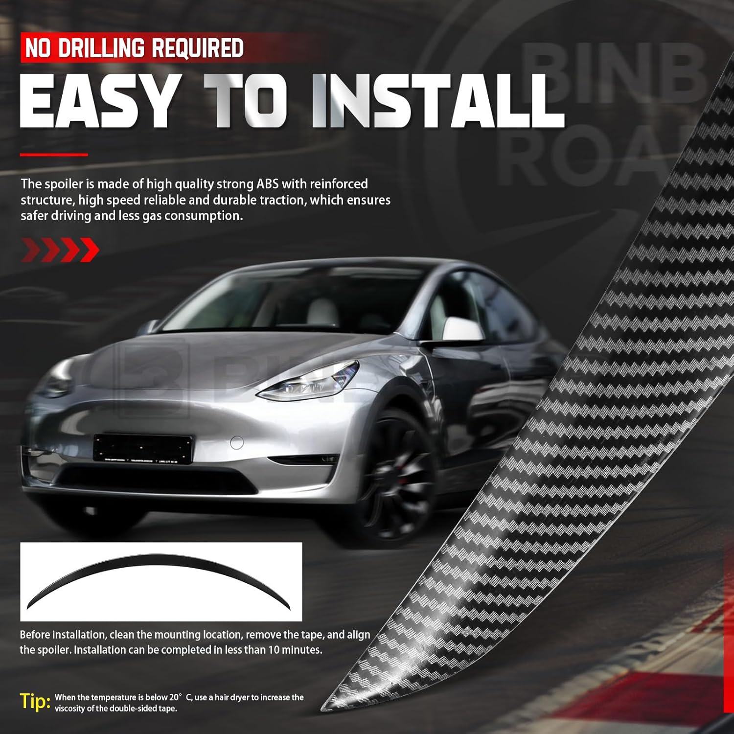 Spoilers for Cars Rear Trunk Spoiler Wing Compatible with Tesla Model Y 2025,Carbon Fiber