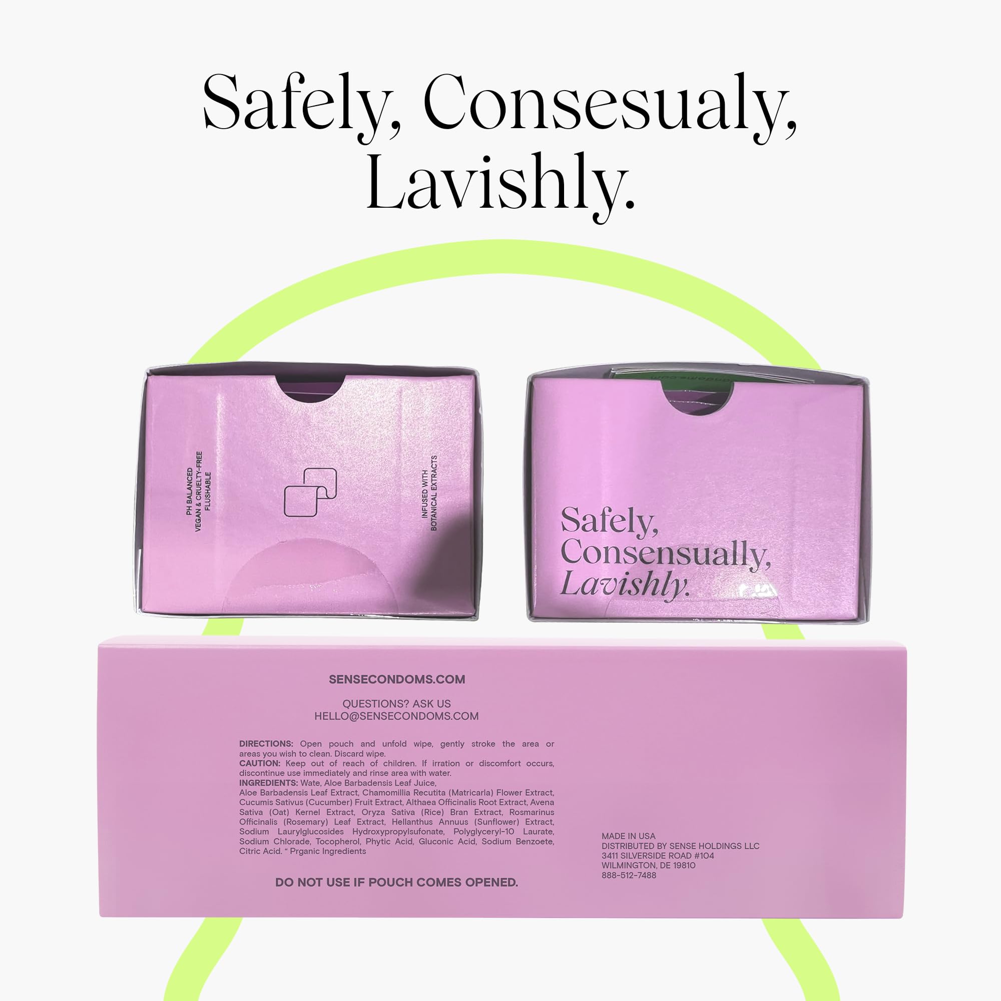 Sense Cleansing Wipes (12 Pack) Individually Wrapped pH Balance Wipes for Women - Made in the USA, Flushable Wipe, On-The-Go Before and After Freshness Intimate Wipe, Feminine Care