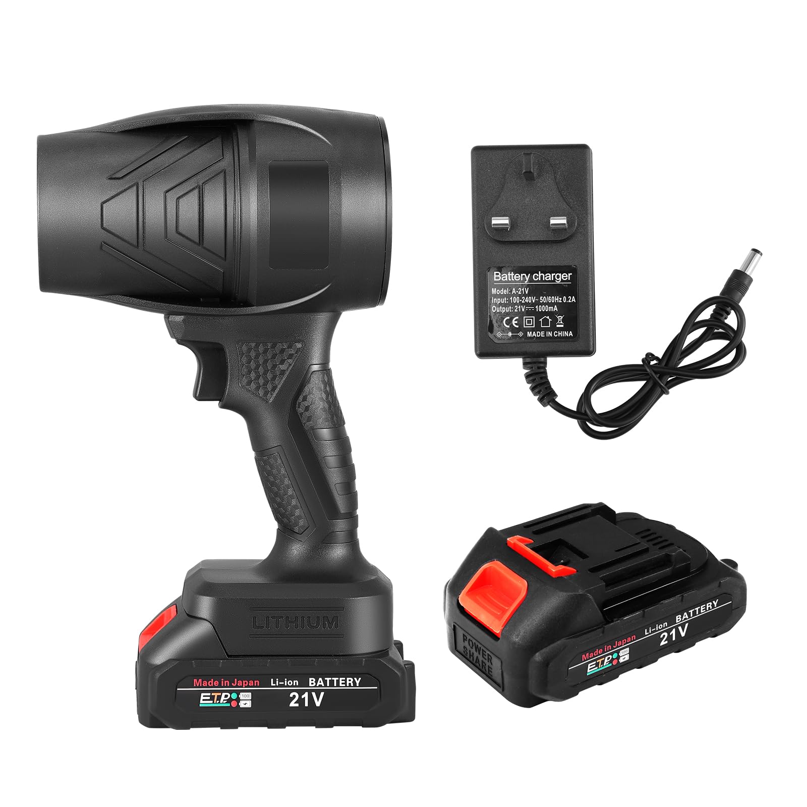 Small Cordless Leaf Blower, 38000RPM High-Power Blower, Stepless speed change, 21V Battery & 1 Fast Charge, Handheld Electric Blower for Home Cleaning Leaf Blowing (Black)