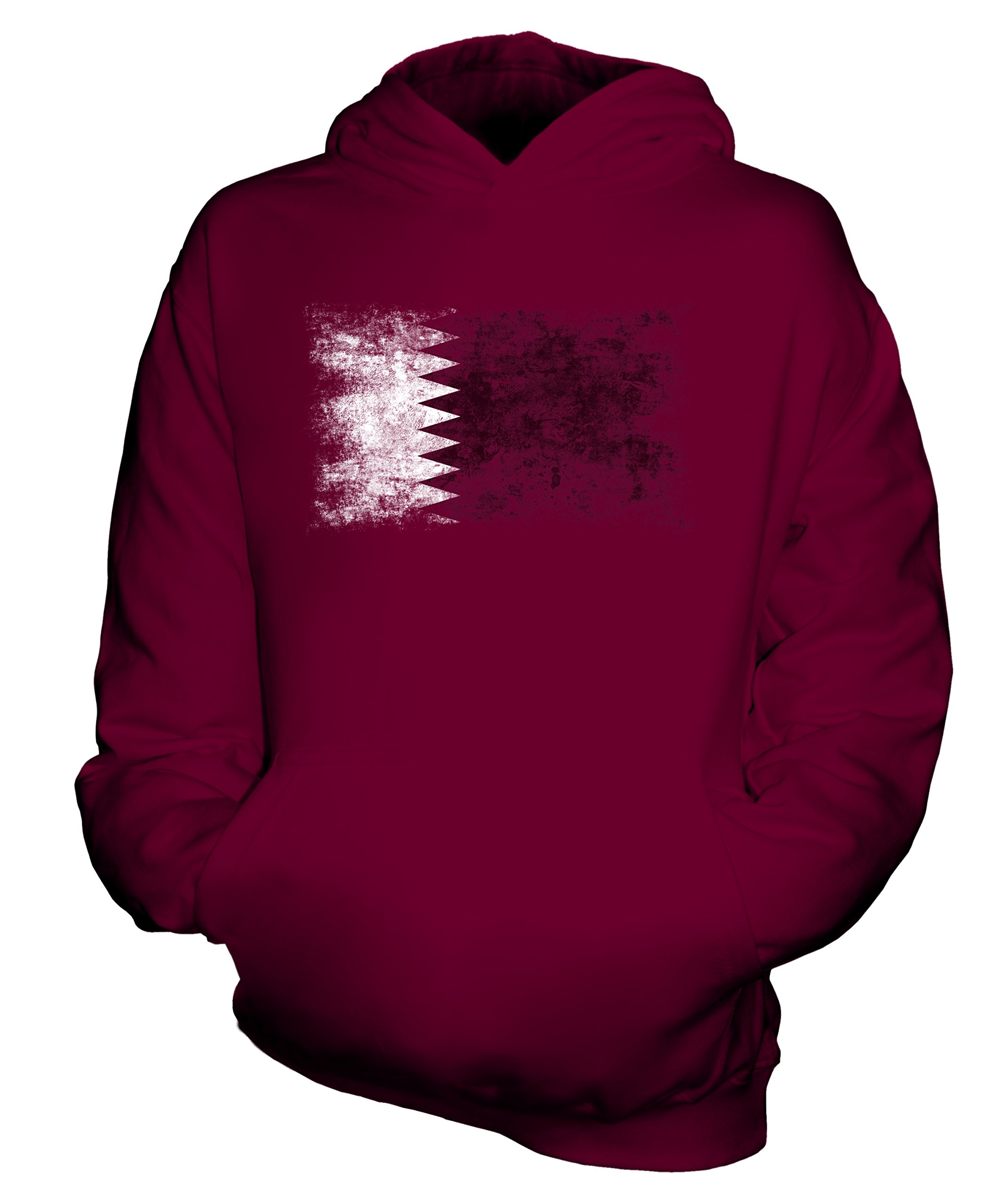Sweat-shirt à capuche enfant Qatar drapeau délavé confortable et durable