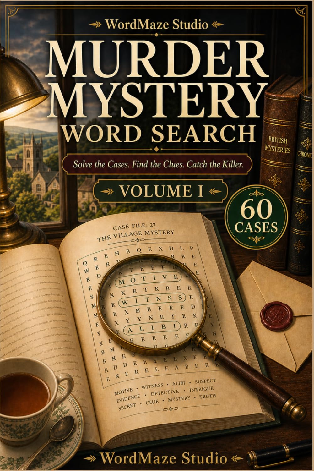 Murder Mystery Word Search Puzzle Book - The Thornfield Manor Mysteries: 60 Immersive Whodunit Puzzles Set in the English Countryside — A Cozy Murder ... with Suspects, Clues & Hidden Secrets, Vol. 1