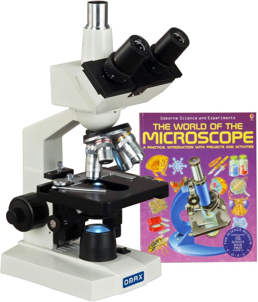 OMAX 40X-2000X Trinocular Lab Compound LED Microscope with Microscope Book