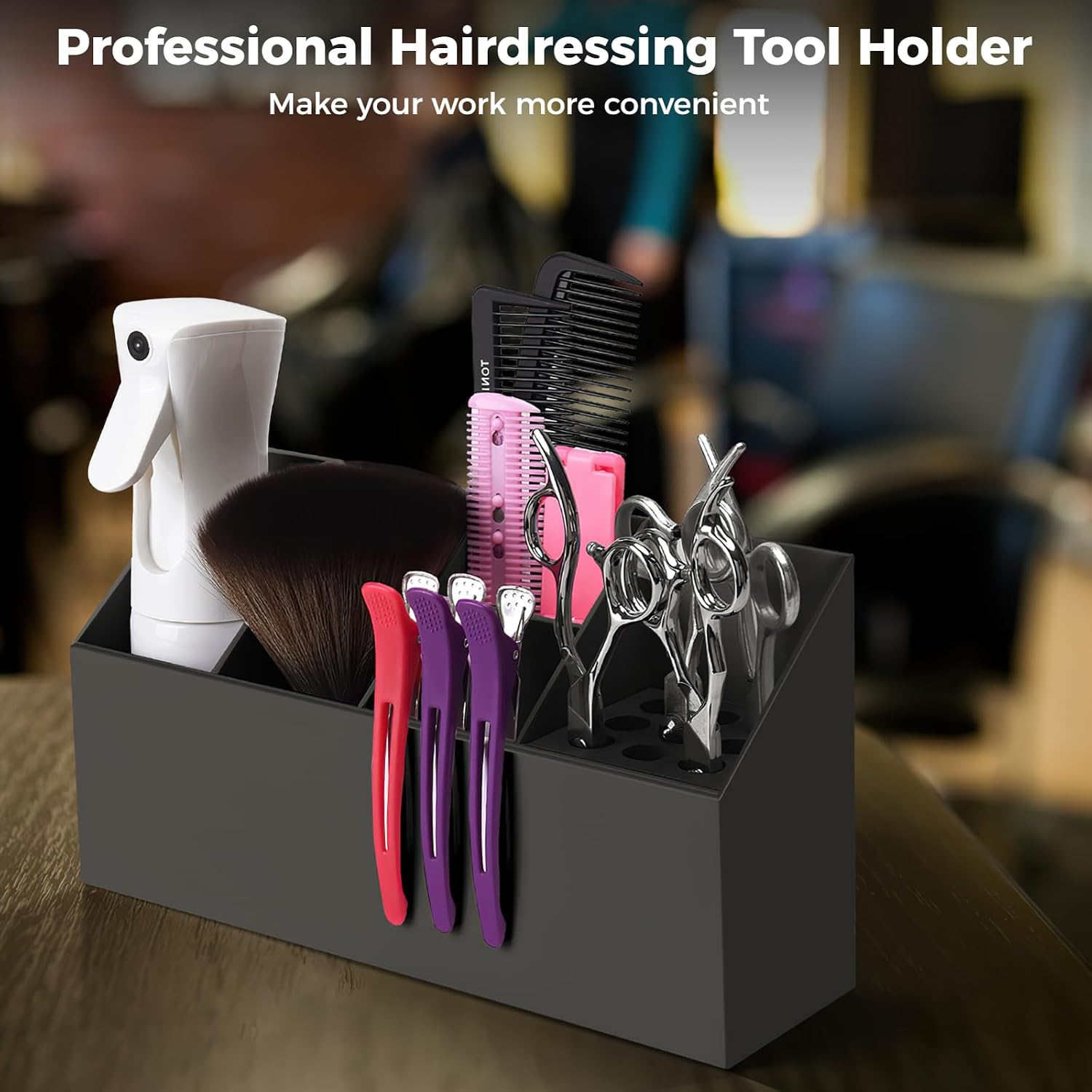Scissors Large Storage Box, Scissors Holder for Groomers, Shear Holder for Hair Salon, Professional Hairdressing Combs, Clips, Brushes Storage Racks Tool Box