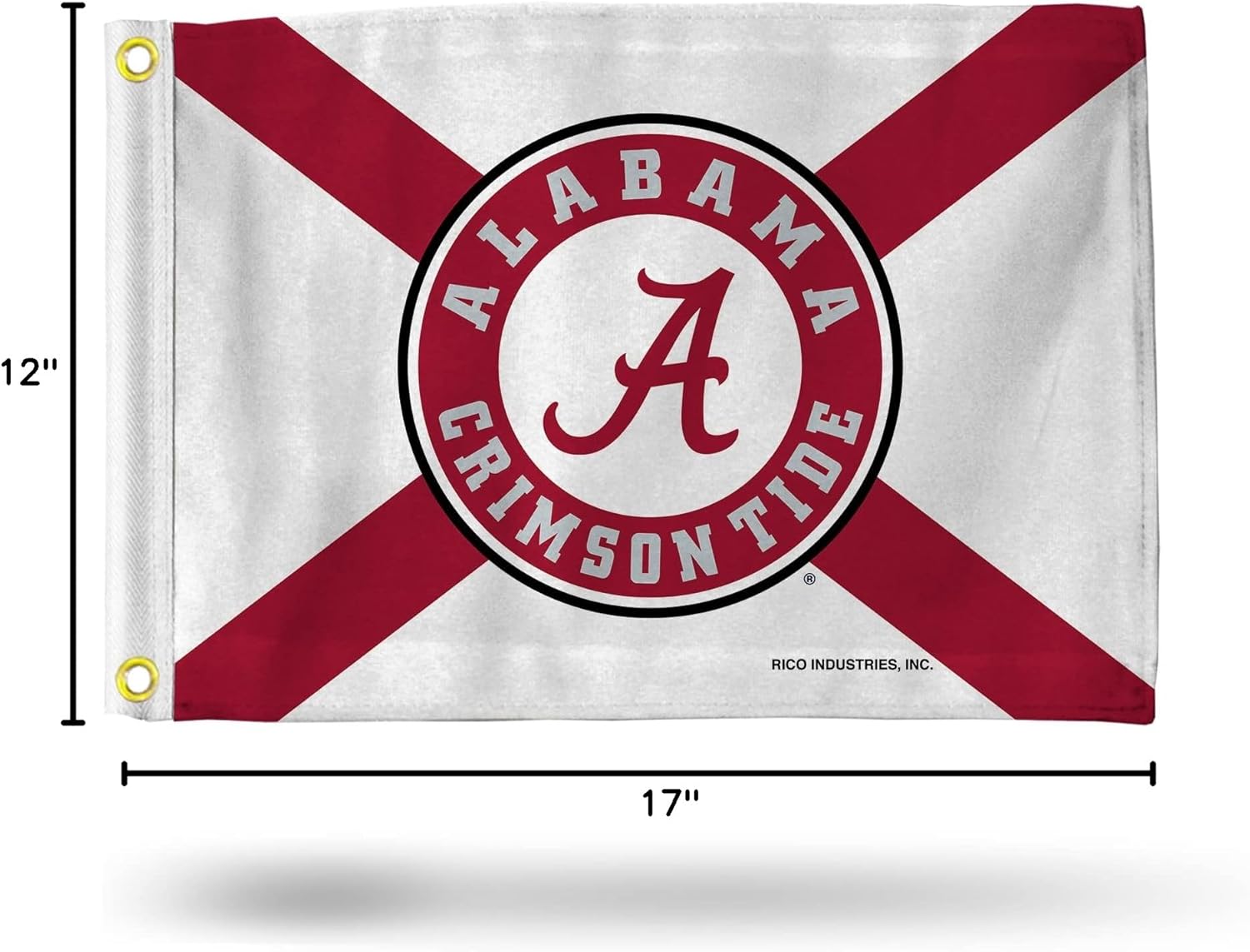 Alabama Crimson Tide Flag - Boat Flag - Golf Cart Flag - 12" x 18" - State Flag