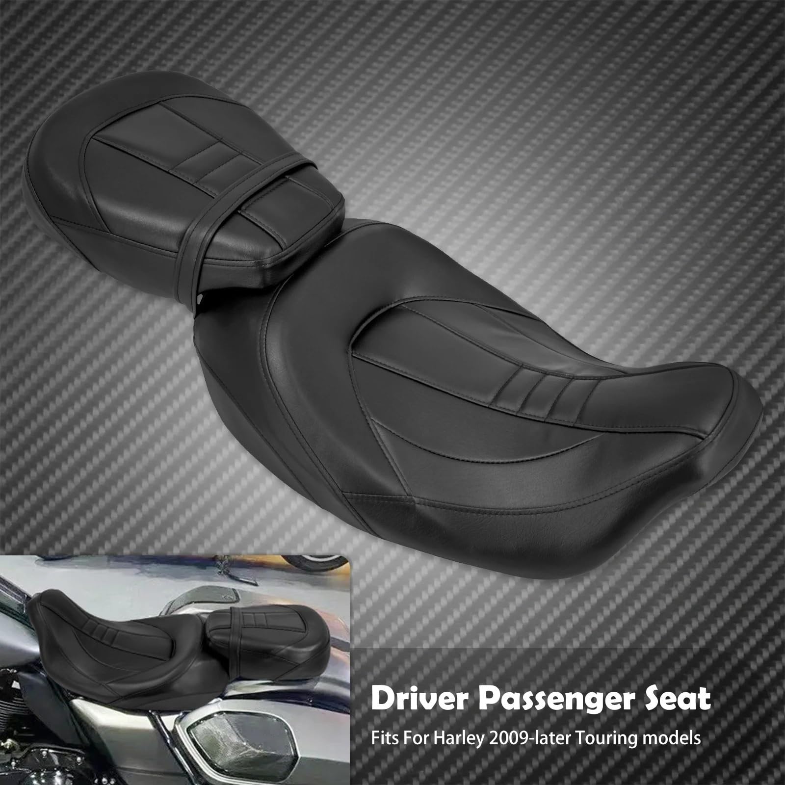 Poduszka Kufer Motocyklowy Dwuosobowe siedzenie kierowcy motocykla pasujące do Harley Touring CVO Electra Street Glide Road King Limited FLHT 2009-2023