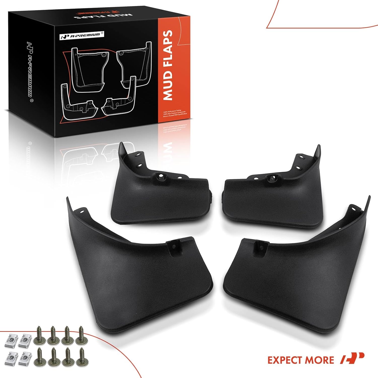 A-Premium Set of 4PCS Mud Flaps Splash Guards Mudguards Mudflaps with Hardware Kits Accessory Compatible with Lincoln MKX 2016 2017 2018 2019, Sport Utility, Front and Rear(Driver & Passenger Sides)