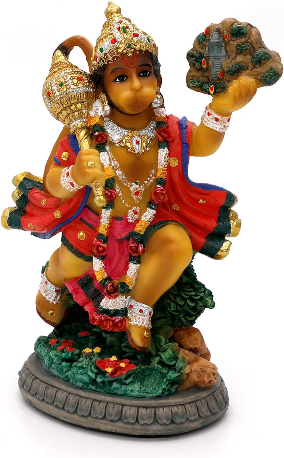 Hindu God Flying Hanuman Statue - 5.3"H