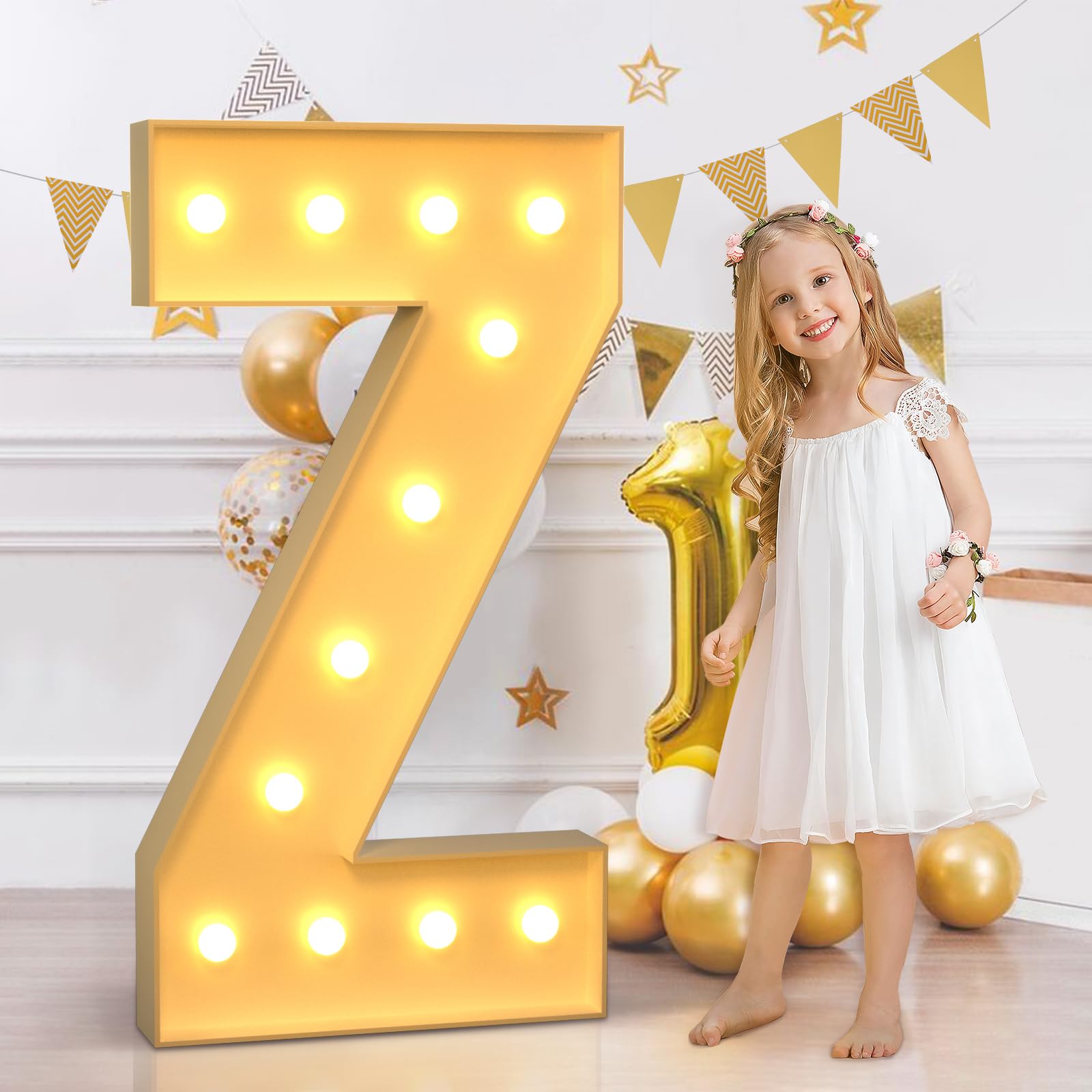 imprsv 4FT Marquee Light Up Letters Z, Large Light Up Letters for Baby Shower Anniversary Weeding Room Decor, Big Letters for Party Decoration, Letters with Lights, Foam Letters, Kids' Mosaic Kits