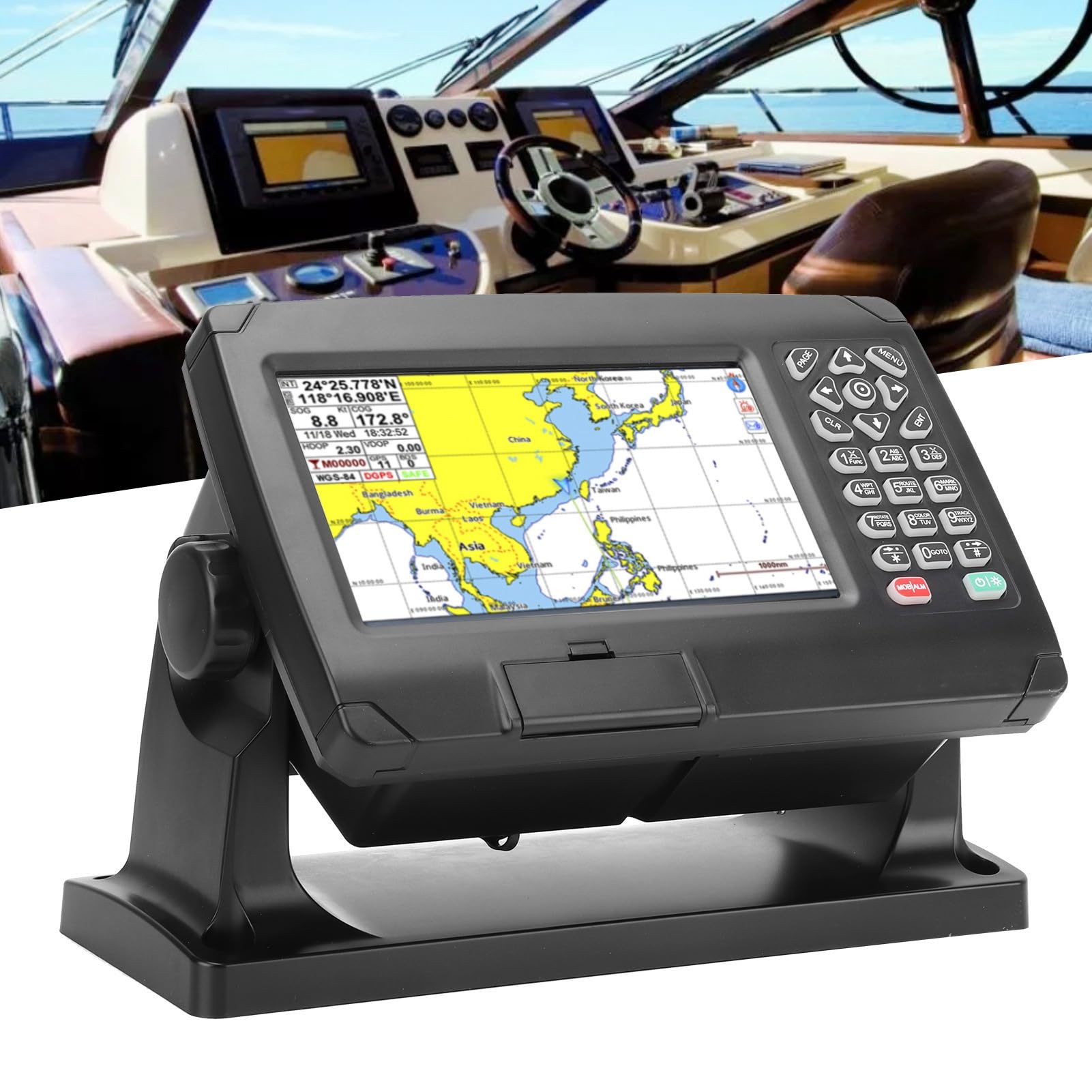Chart Plotter mit GNSS Antenne C MAP XINUO MAP Präzise Navigation Marine Boote Yachten IPX6 wasserdicht 50000 Wegpunkte IoT Software Updates