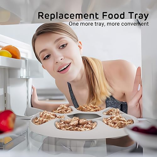 Miniatura 8 de iPettie Donuts Frost - Dispensador automático de alimentos para gatos con control de aplicación, comedero automático para gatos secos y húmedos,