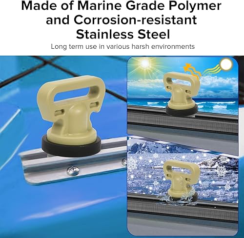 Miniatura 10 de Amarres para montaje en pista de kayak, amarre vertical para sujetar refrigerador, caja y otros accesorios de kayak para rastrear, 2 piezas