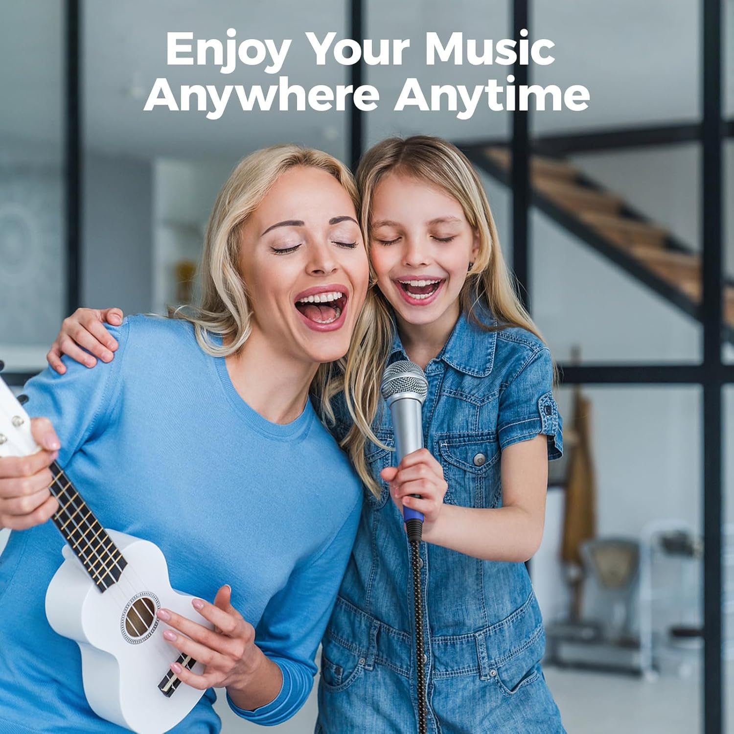 Premium 2 Pack 50FT XLR Microphone Cable, Noise Free and Long-Lasting Nylon Braided XLR Cables, Gold-Plated 3-Pin Male to Female Balanced Mic Cable for Microphone, Mixer, DMX, 24AWG, Red+Blue