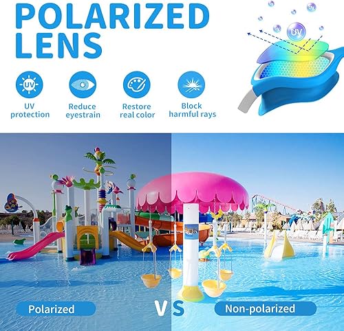 Miniatura 2 de ZIONOR Gafas de natación para niños, paquete de 2 gafas de natación polarizadas G1MINI para niñasniños