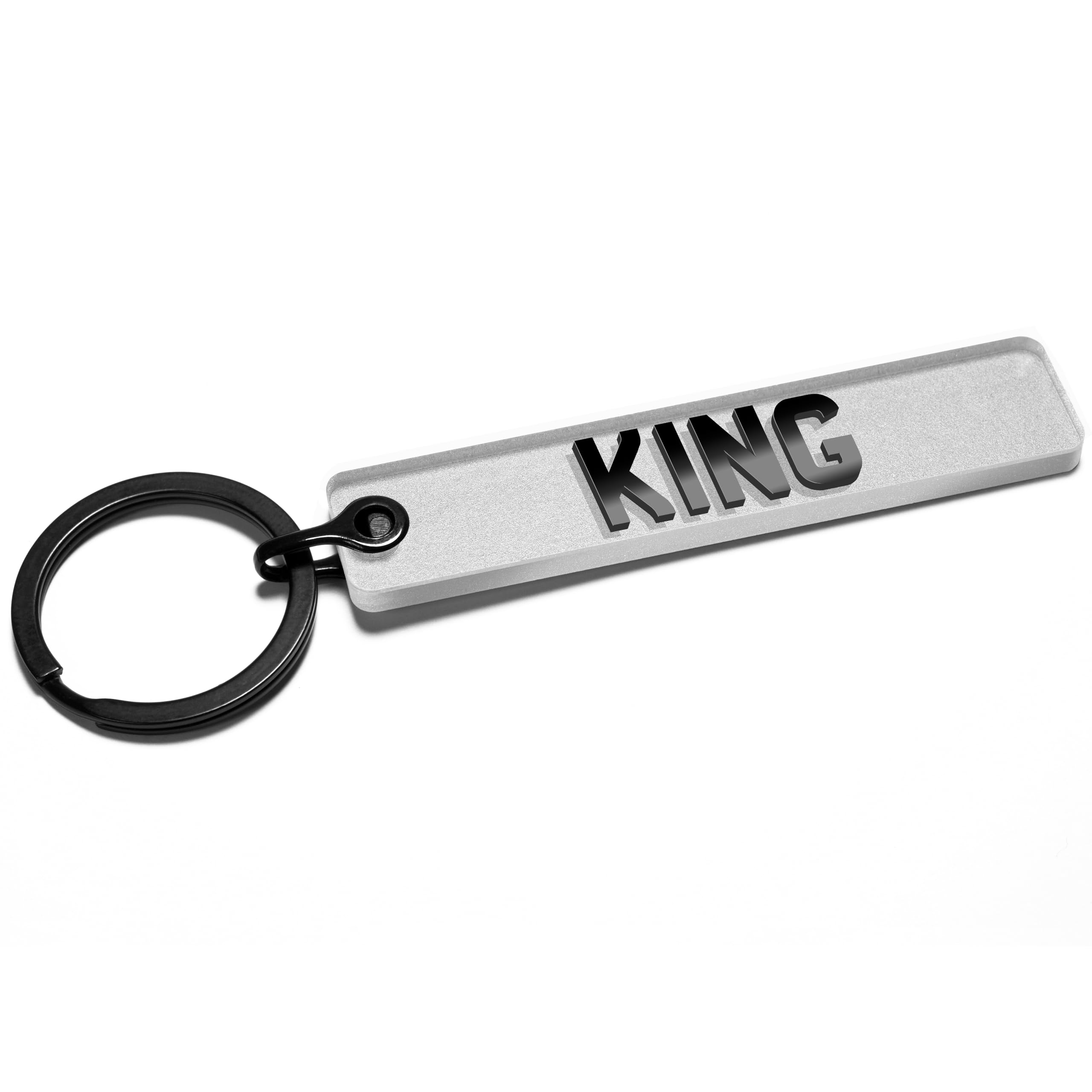 Pixly® King Licence Plate Keychain, Mini UK Number Plate Keyring, Name Key Chain, Car Registration Key Ring, Gift Reg Fob, for Him, Father's Day, Father
