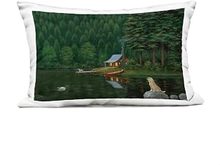 Stupell Industries | Dogs & Lake Cabin, 14 x 20 | Outdoor Pillow, Made in USA - By James Wiens