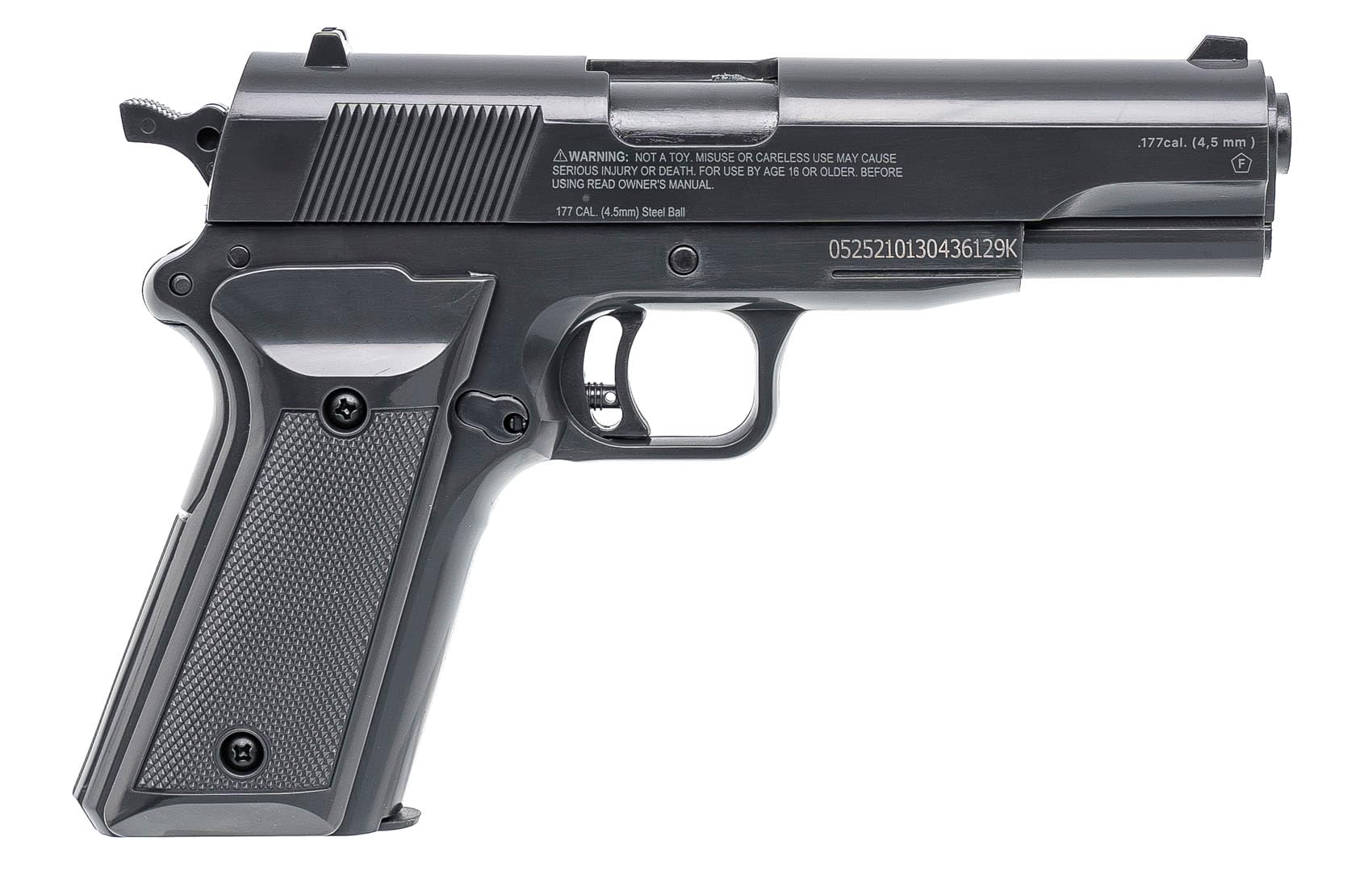Pistola de Aire comprimido Borner EasySpring de balines 4,5mm | Pack M1911 Muelle +Bolas de Acero BB's + maletín y Diana [0,6 Julios]