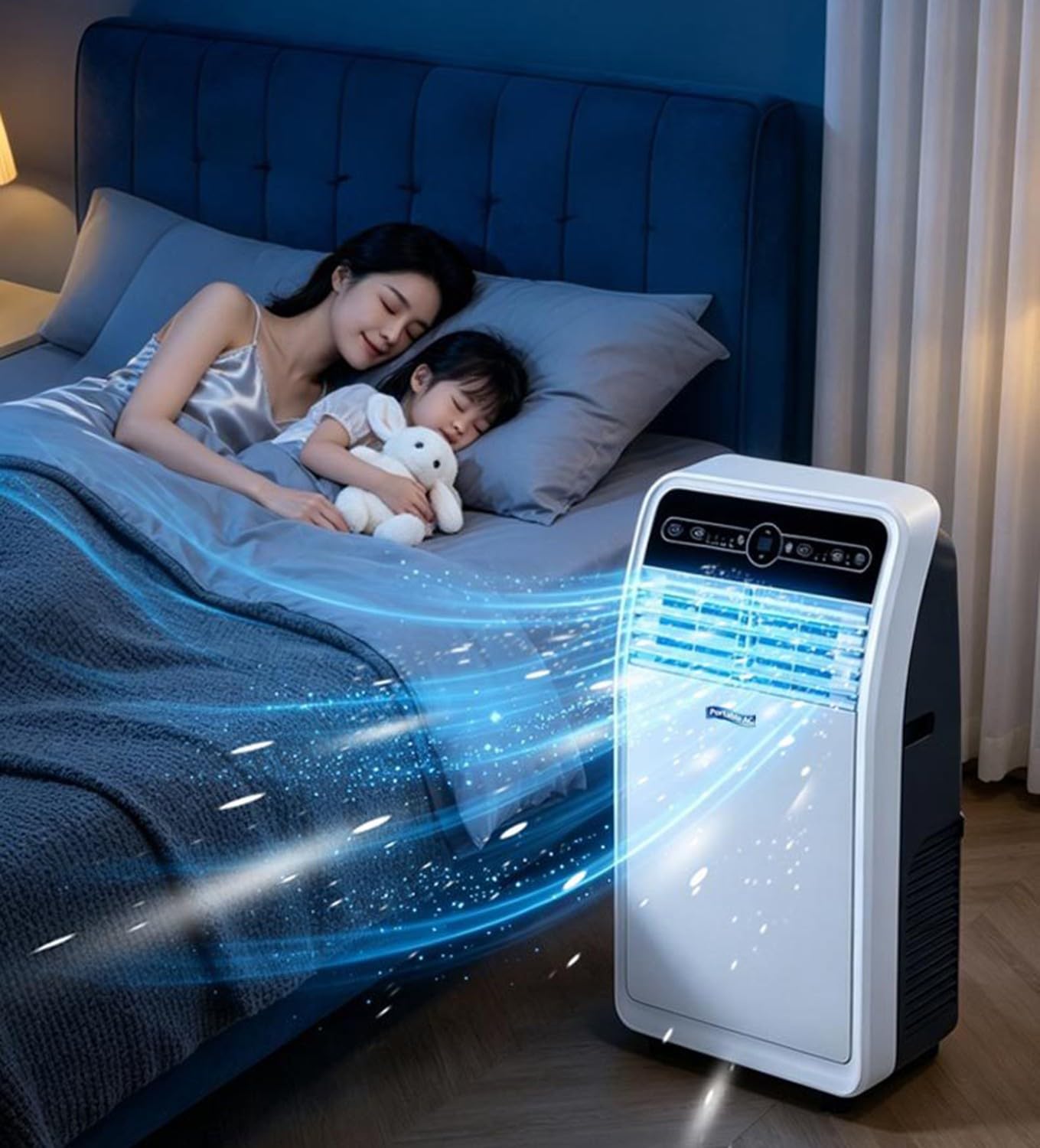 Condizionatore d'Aria Portatile da 18000 BTU con Ruote E Telecomando, unità di Climatizzazione Mobile 3 in 1 per Soggiorno, Ufficio, Palestra, Garage, Raffreddamento Rapido