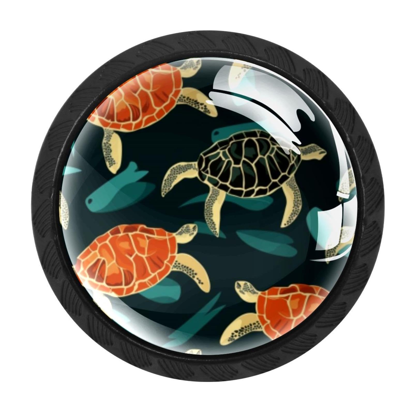 Chenzzzz Multicolored 04 4 Pack Black Sea Turtle Cabinet Pulls Kitchen Cabinet Handles Ideal For Cabinet,Drawer,Cupboard And Wardrobe