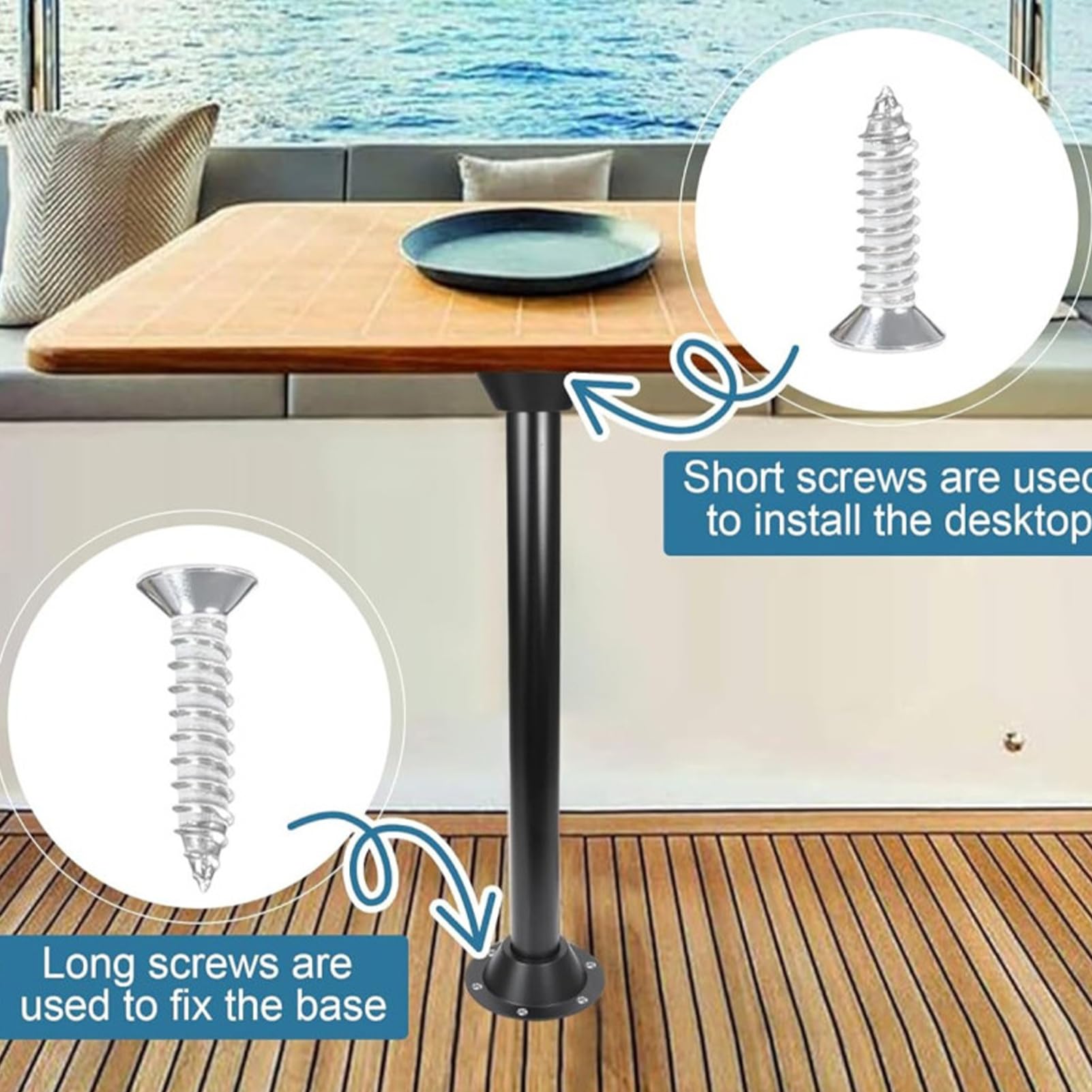 Pie De Mesa Para Autocaravanas, Pies De Mesa Para Autocaravana | Reemplazo De La Base De La Mesa De RV Dinette En Aleación De Aluminio | Soporte De Mesa Ligero Y Robusto, Base De Mesa Extraíble, AC