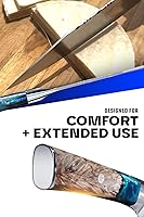 Vista 4 de Cuchillo de chef DALSTRONG - 8 pulgadas - Serie Valhalla - 9CR18MOV HC Acero - Resina Celestial y Mango de Madera - con Funda de Cuero